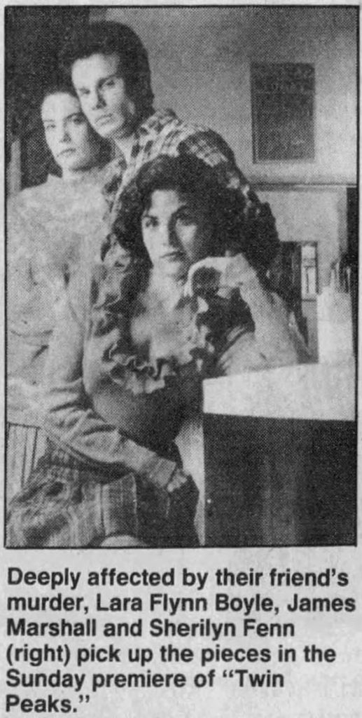 Donna Hayward, James Hurley and Audrey Horne at the Double R Diner