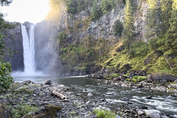 Snoqualmie Falls and Snoqualmie River from the Lower Observation Point