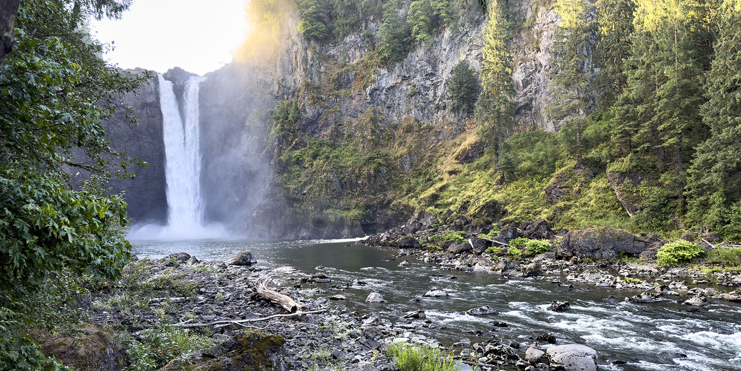 Snoqualmie Falls and Snoqualmie River from the Lower Observation Point