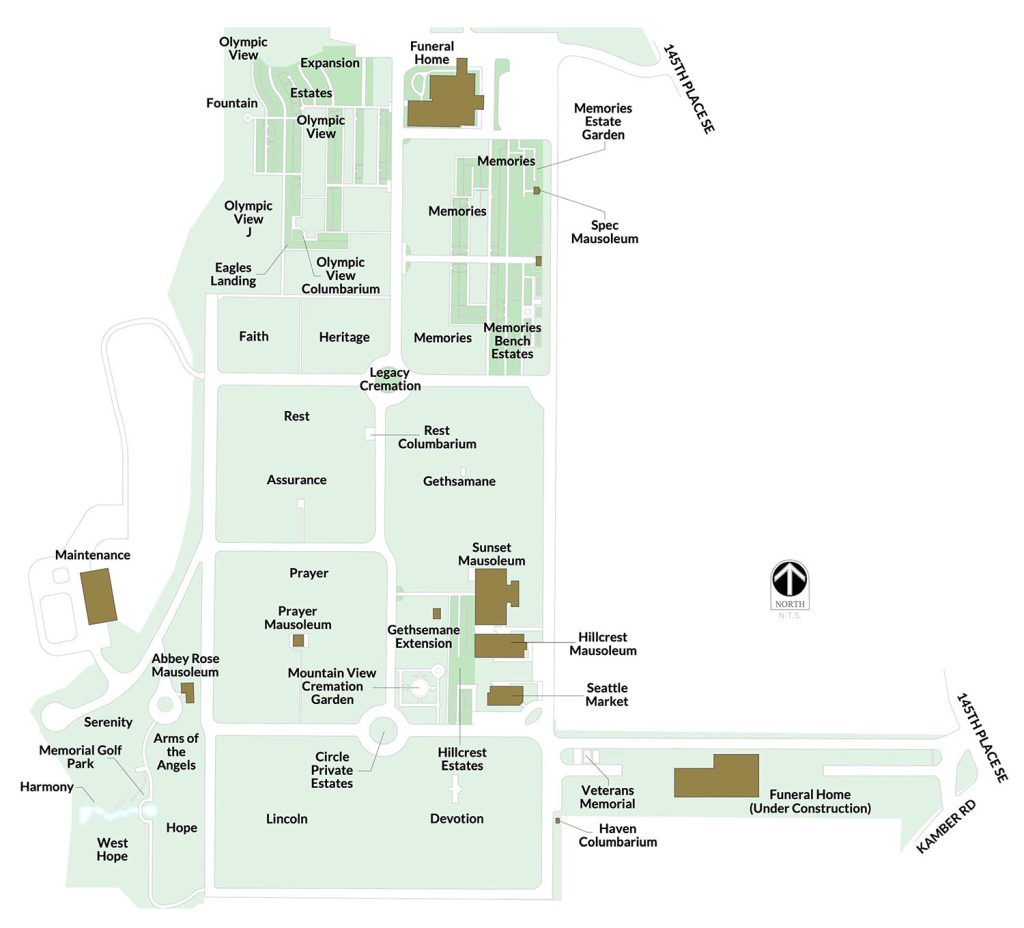 Map of Sunset Hills Cemetery