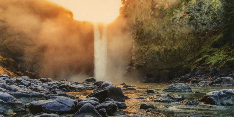 Snoqualmie Falls at sunrise