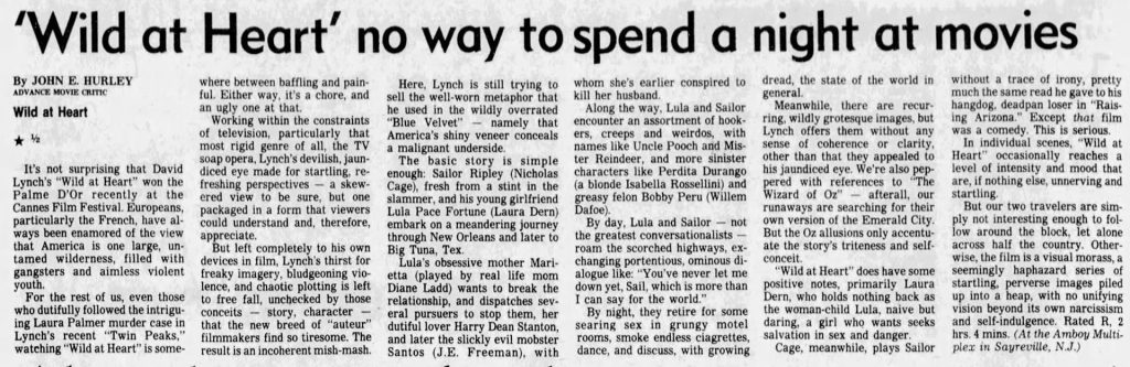 John Hurley's review of Wild at Heart