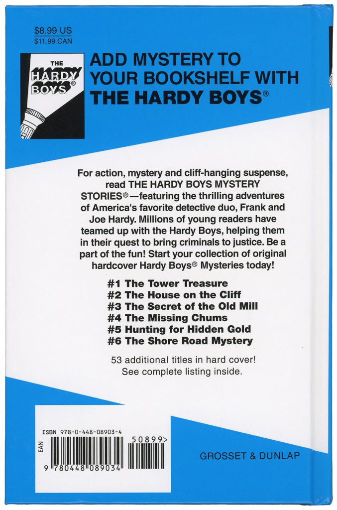 Back cover of "The Secret of the Old Mill"