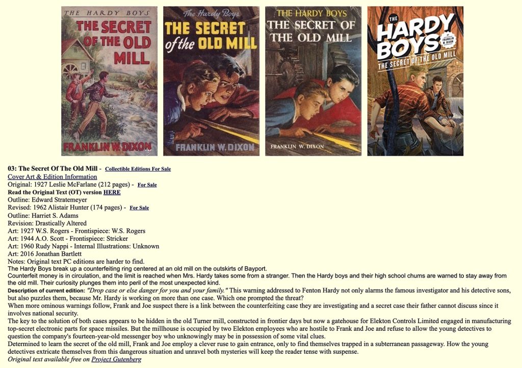 Hardy Boys webpage
