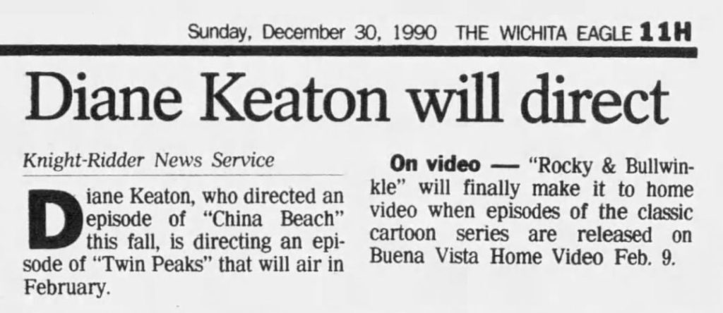 Newspaper article about Diane Keaton