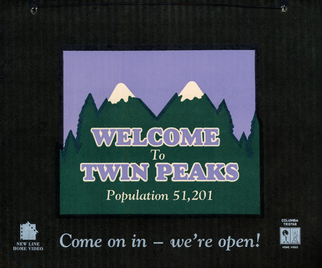 Twin Peaks Hanging Door Sign