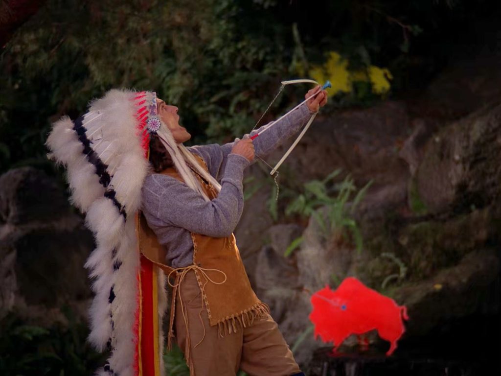 Johnny Horne with bow and arrow