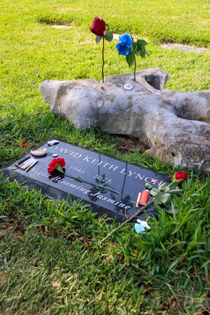 Items at David Lynch's grave