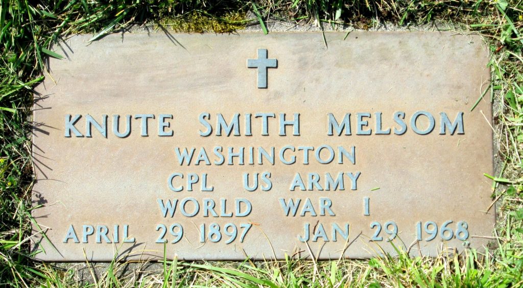Headstone of Knute Melsom
