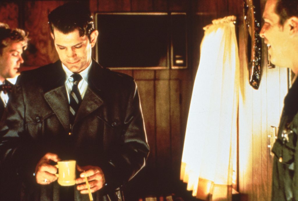 Color slide from Twin Peaks: Fire Walk With Me of Deputy Cliff in Teresa Banks' trailer