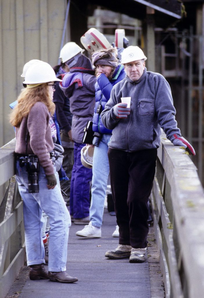 Kimberly Wright, David Lynch and crew at the Snoqualmie Lumber Co.