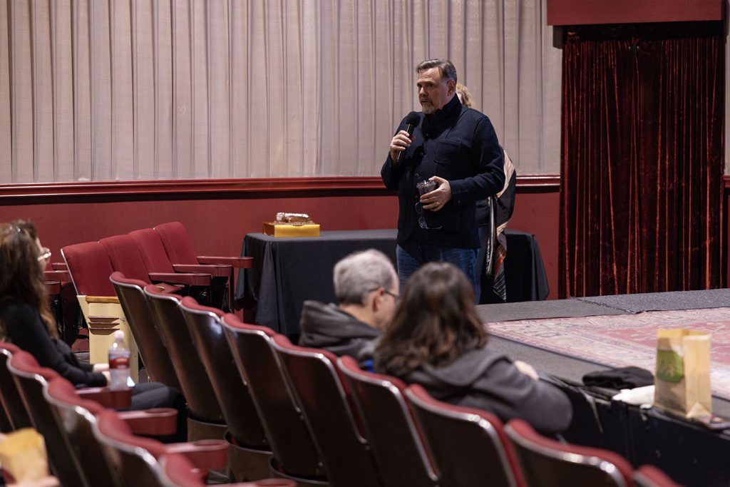 Richard Green introducing the film