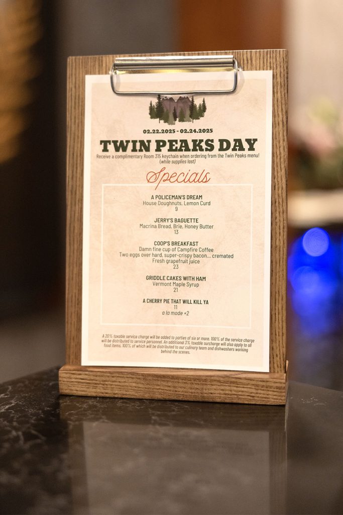 Twin Peaks Day breakfast menue