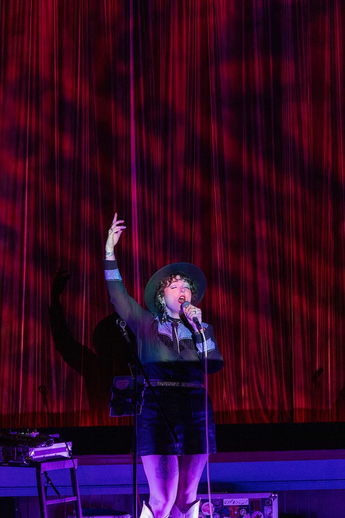 Lady K on stage at the North Bend Theatre