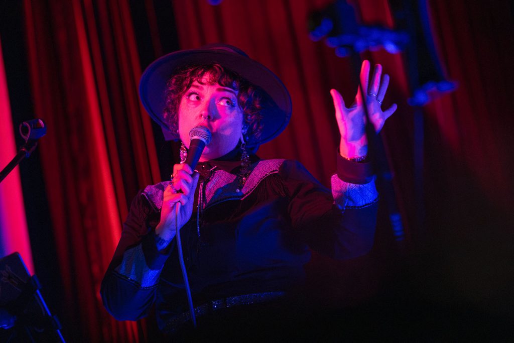 Lady K on stage at the North Bend Theatre