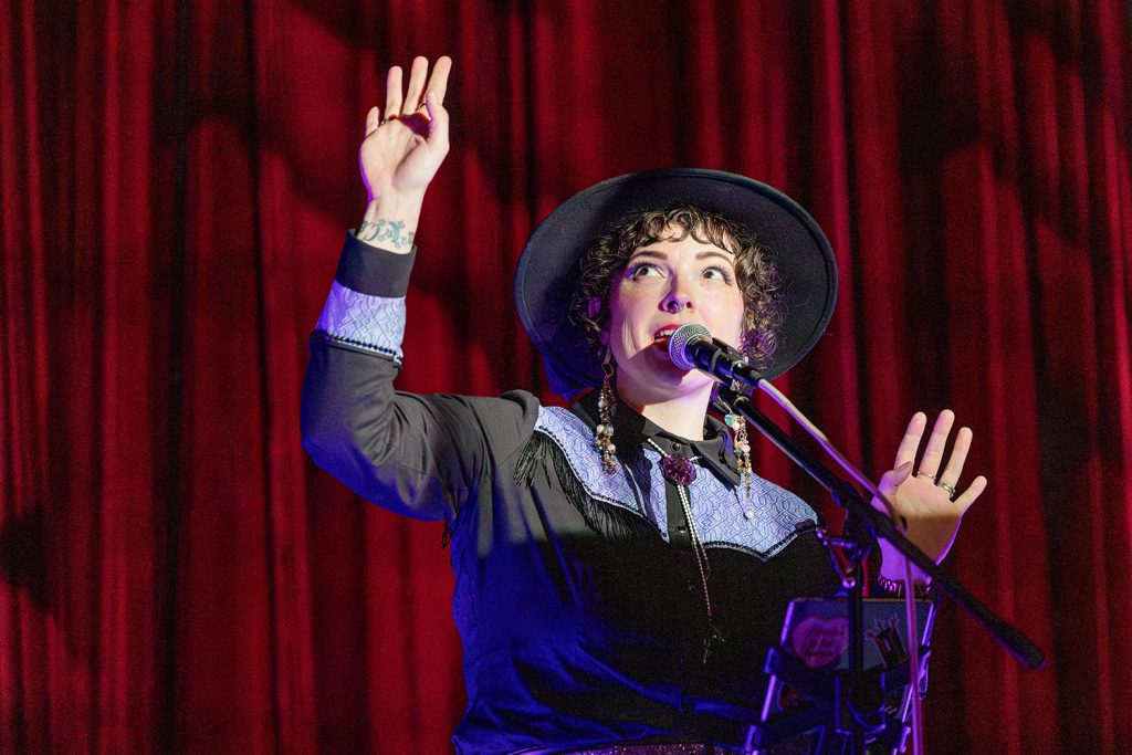 Lady K on stage at the North Bend Theatre