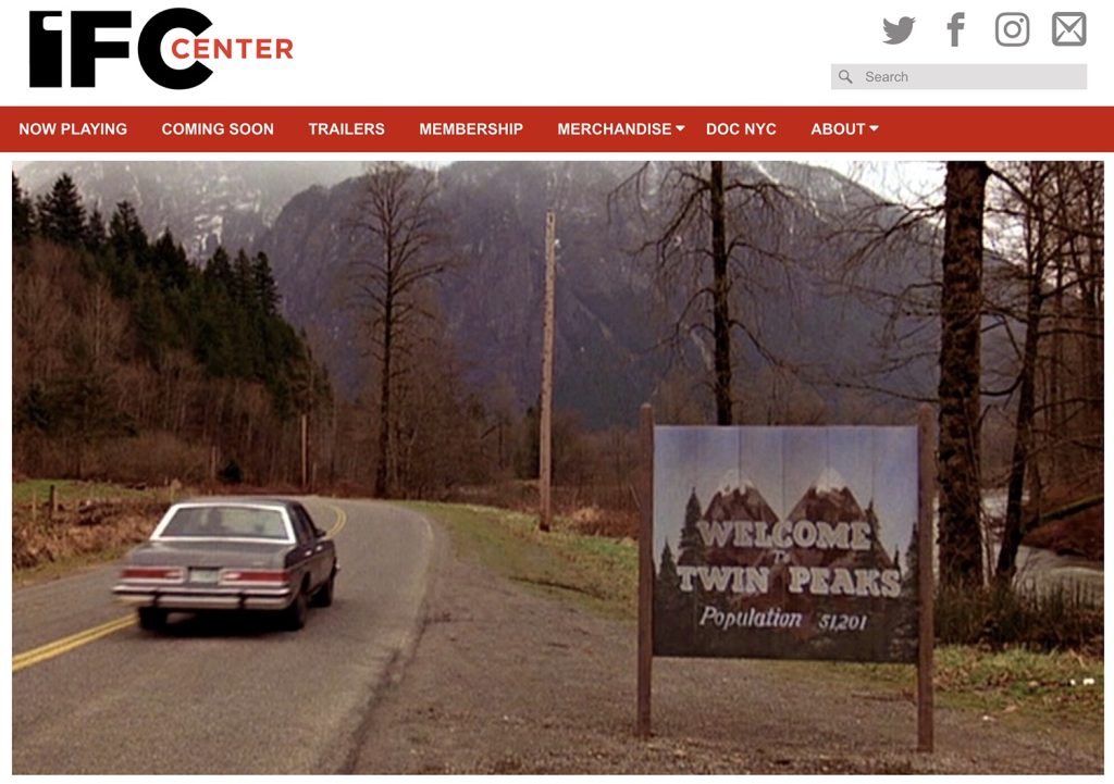 IFC logo with Welcome to Twin Peaks sign