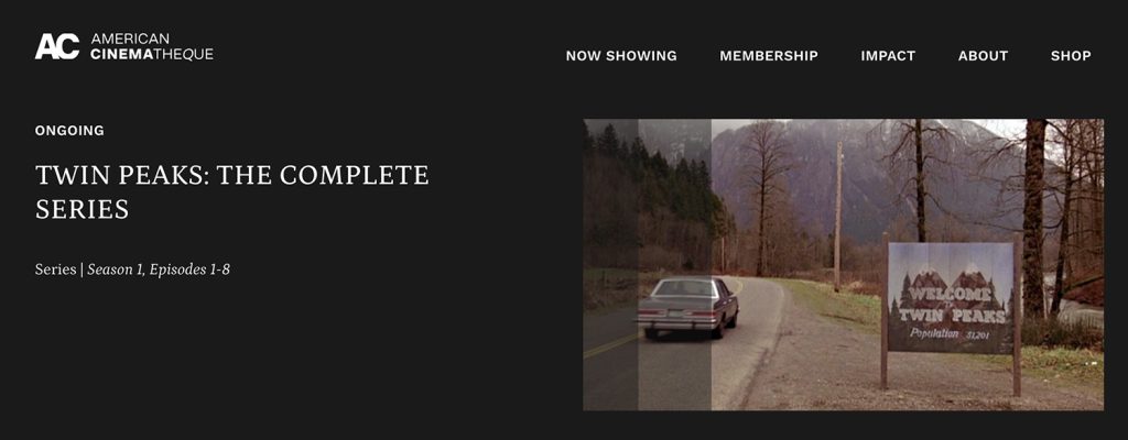 American Cinematheque logo for Twin Peaks Screening