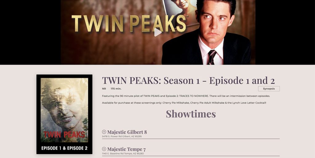 Twin Peaks logo for Majestic Theatre