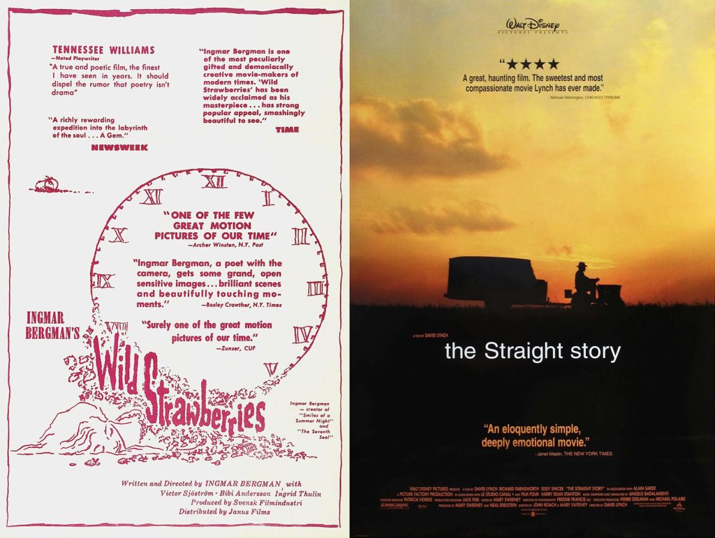 Wild Strawberries and The Straight Story posters