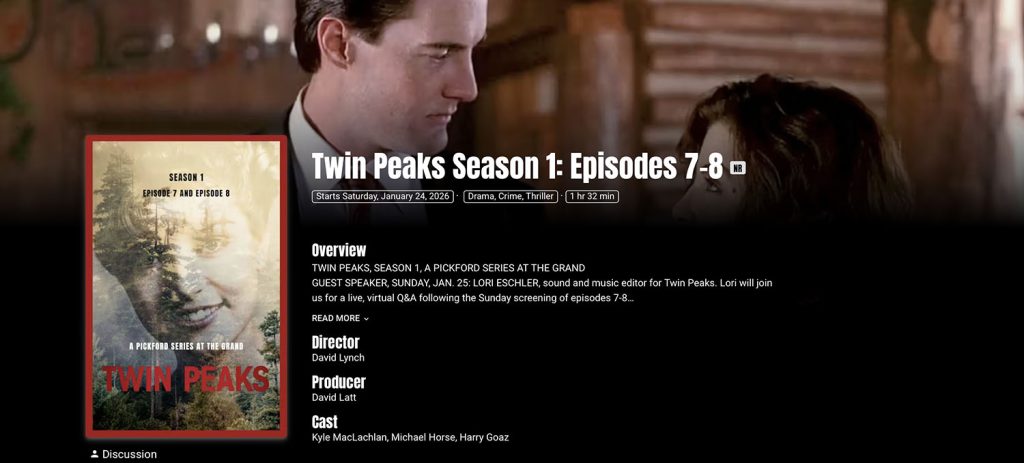 Pickford Cinema logo for Twin Peaks