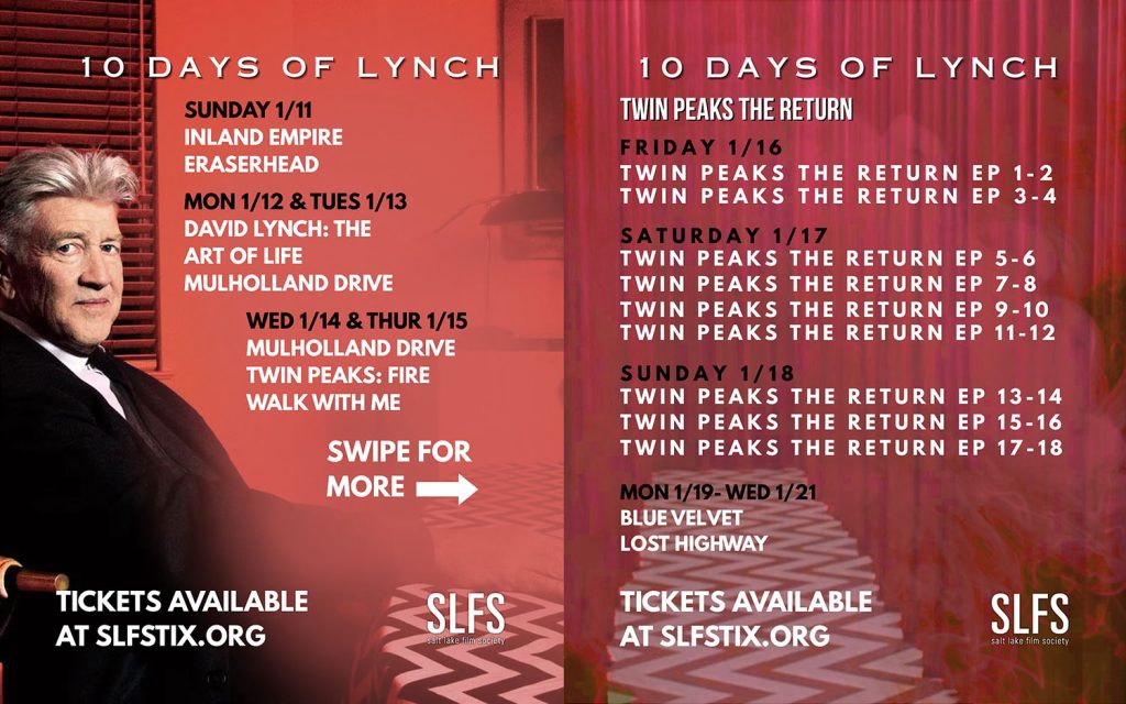 David Lynch advertisement for films Salt Lake City Film Society