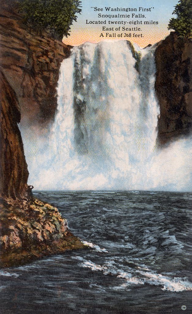 Front of Snoqualmie Falls postcard