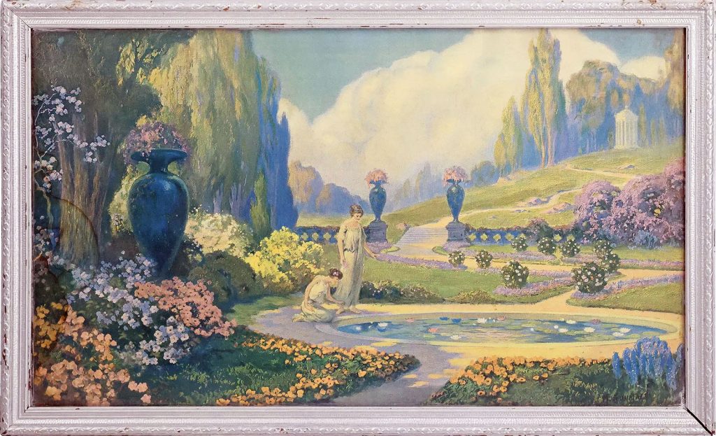 Max Gundlach artwork with ladies at reflecting pond