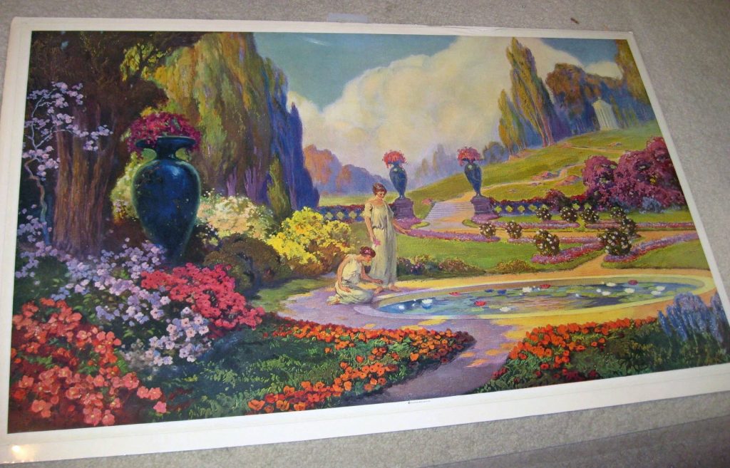 Max Gundlach artwork with ladies at reflecting pond