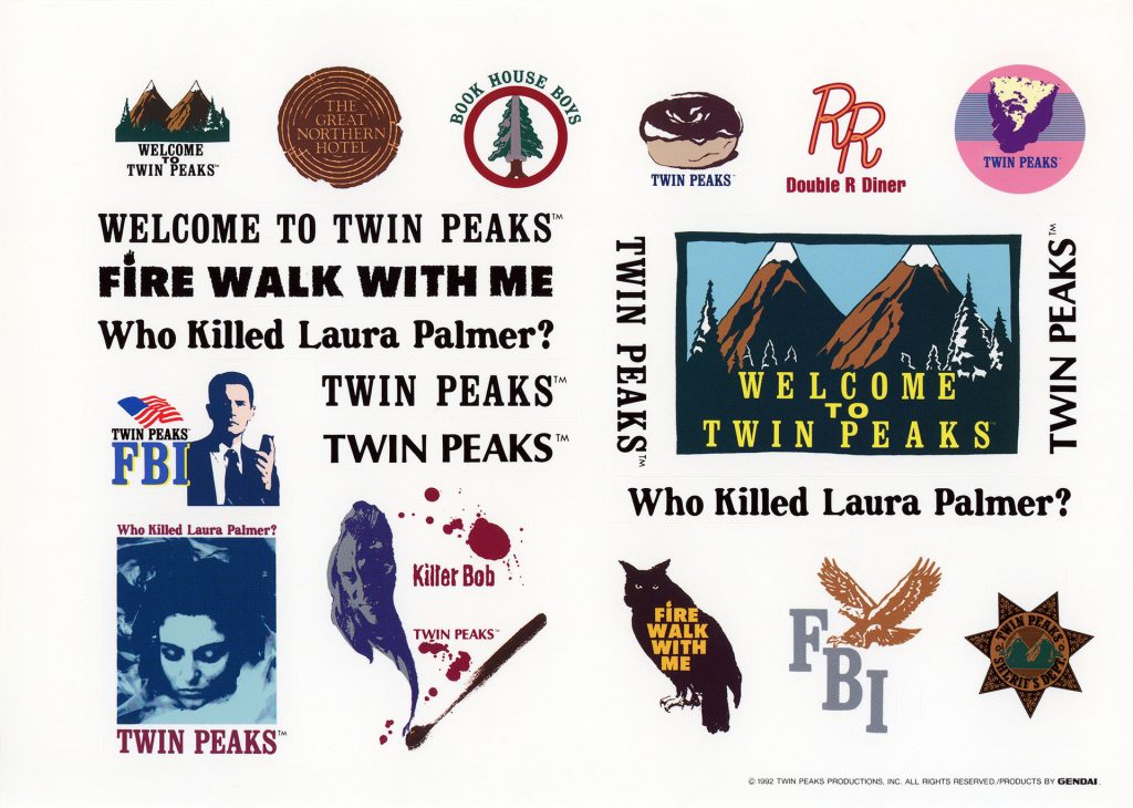 Sheet of Twin Peaks-themed stickers from Japan
