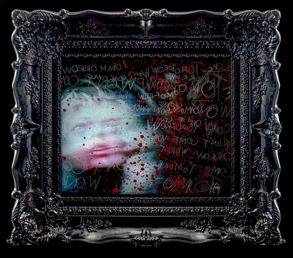 Lori Earley's framed artwork titled, "Deliverance."