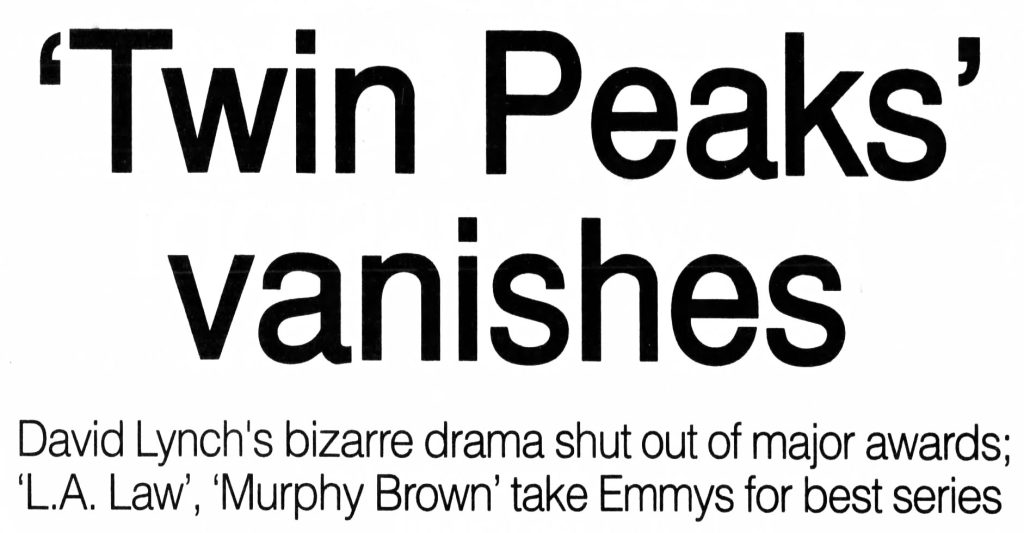 Newspaper article about Twin Peaks