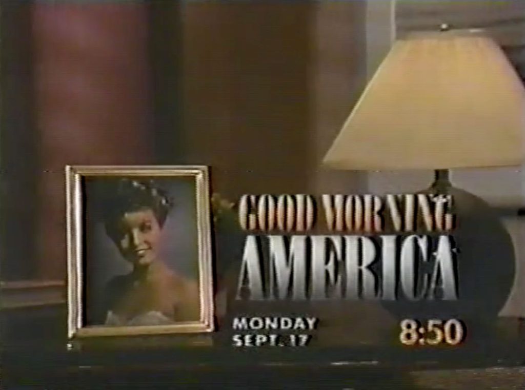 Good Morning America title with Laura Palmer's framed photo