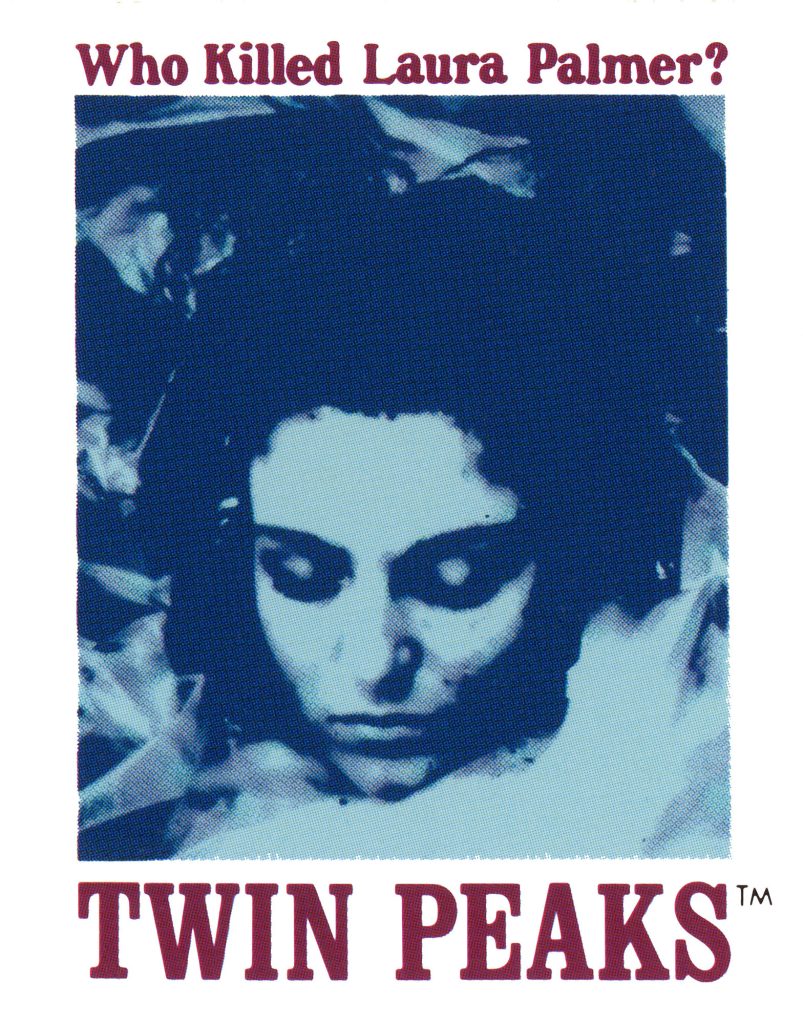 Stylized image of Laura Palmer wrapped in plastic