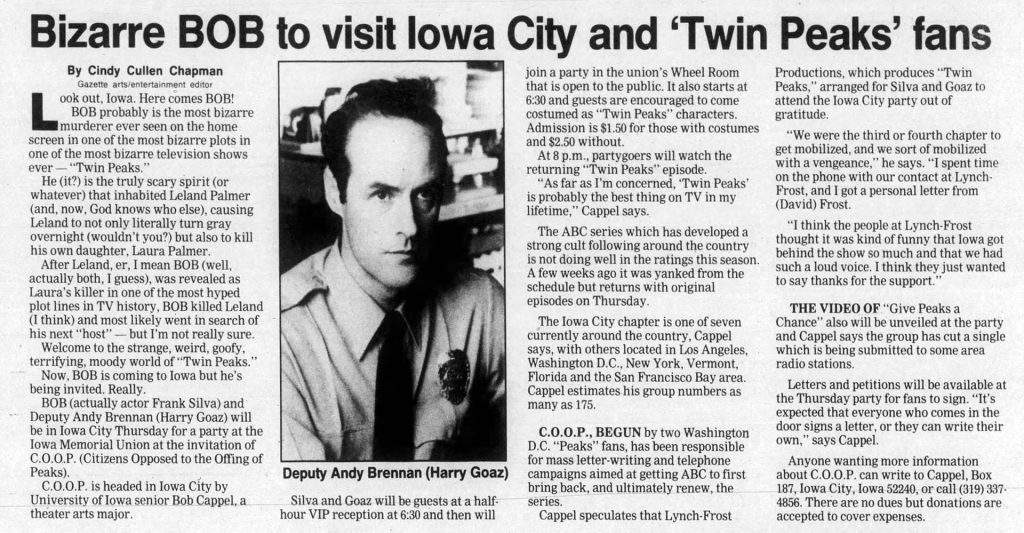 Newspaper article about a fan event