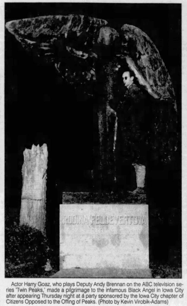 Harry Goaz at the Black Angel of Oakland Cemetery