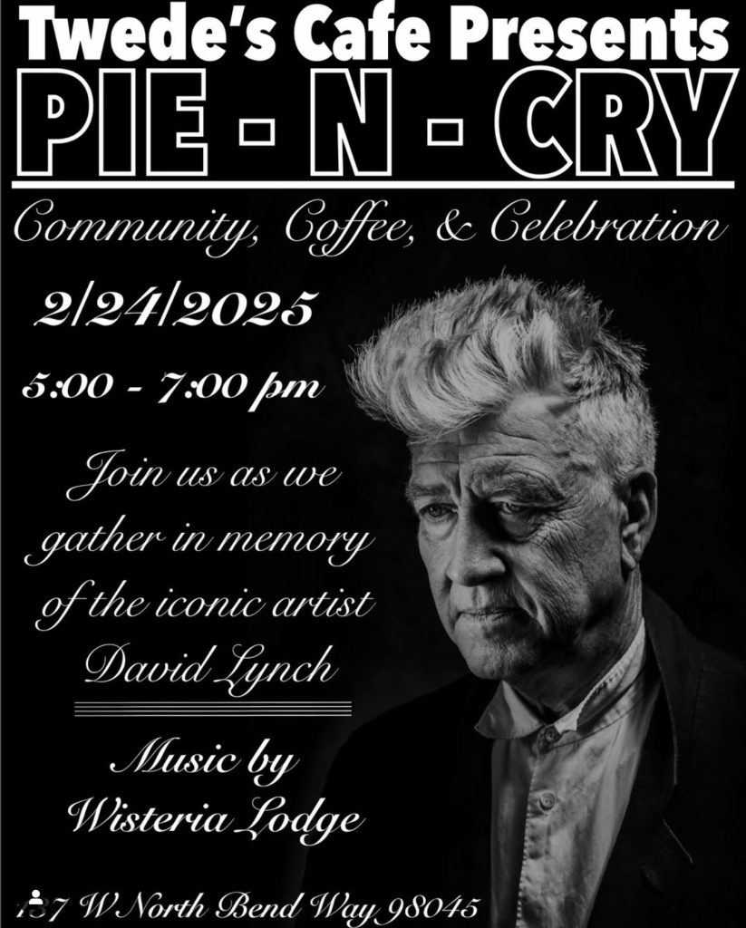 Pie-N-Cry advertisement with a photo of David Lynch