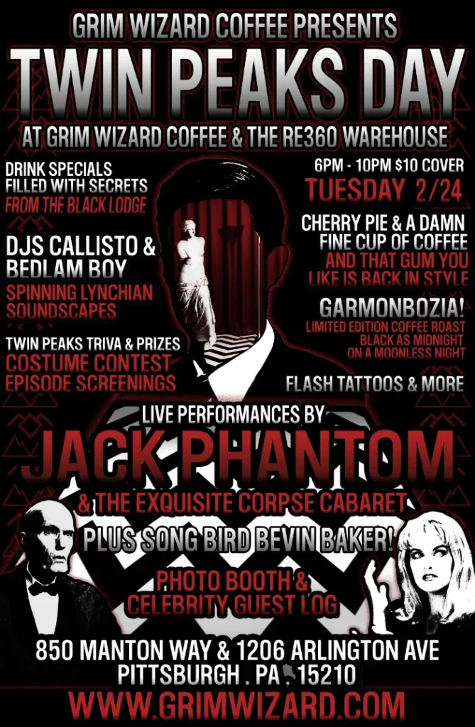 Grim Wizard Coffee advertisement for Twin Peaks Day