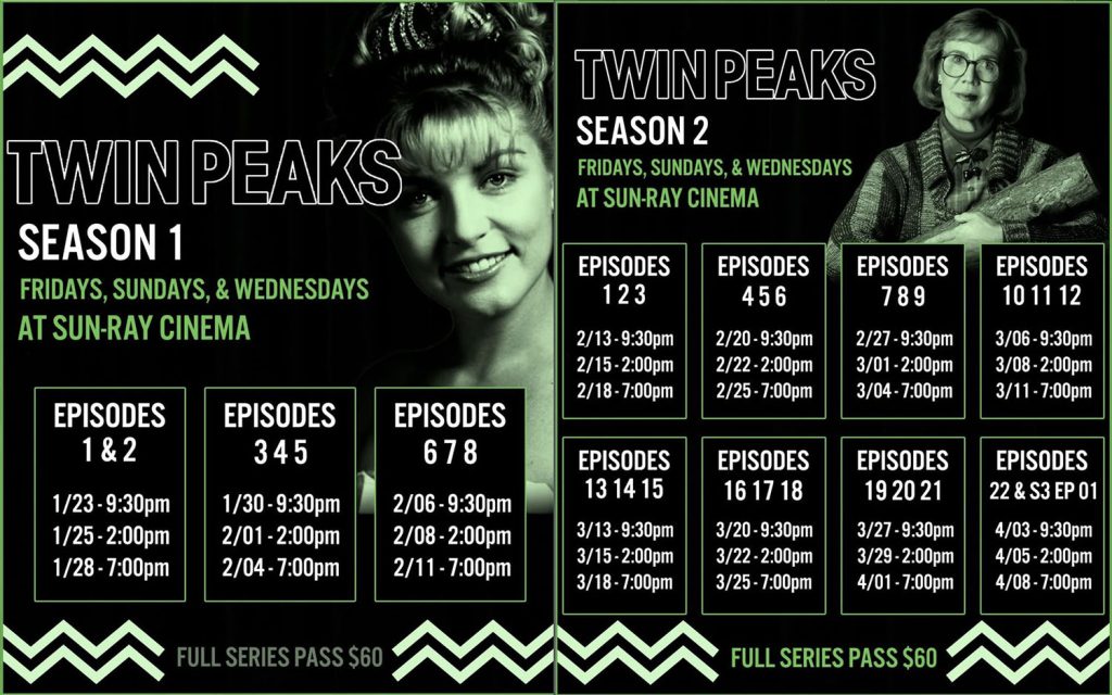 Twin Peaks ad for screening at Sunray Cinema in Tampa