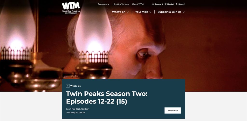 Giant's head across banner for Worthing screening of Season Two