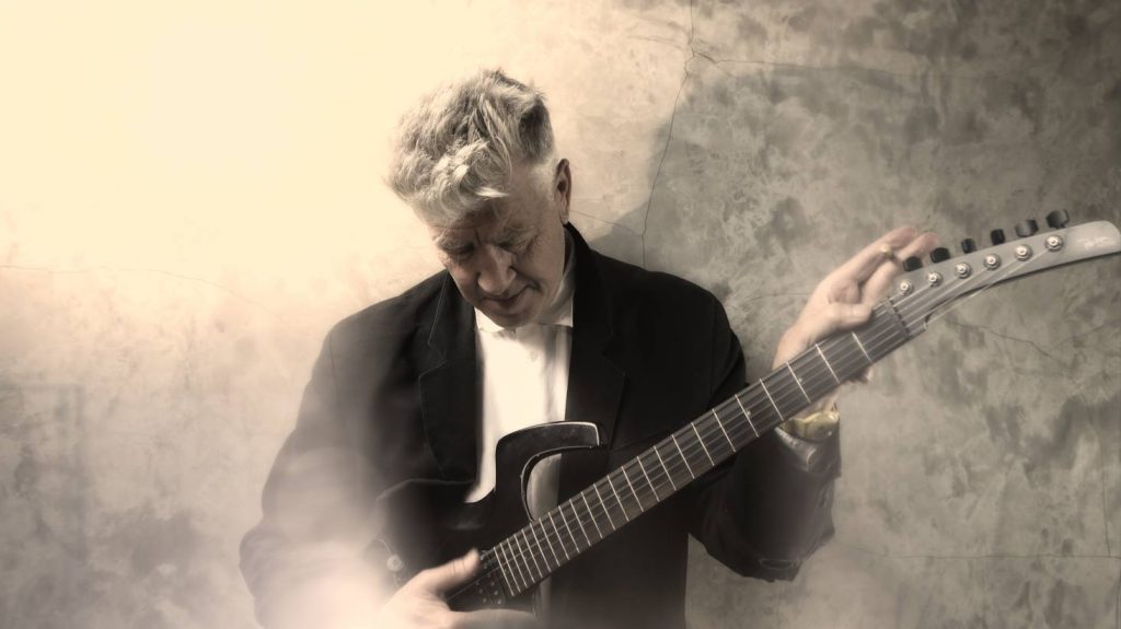David Lynch with is Parker Fly Guitar