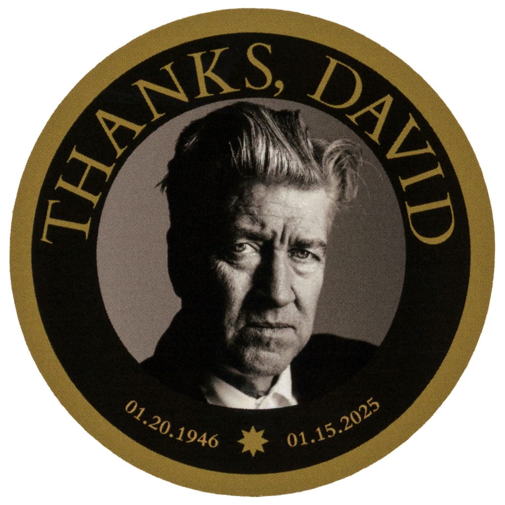 Round Sticker with David Lynch's photo