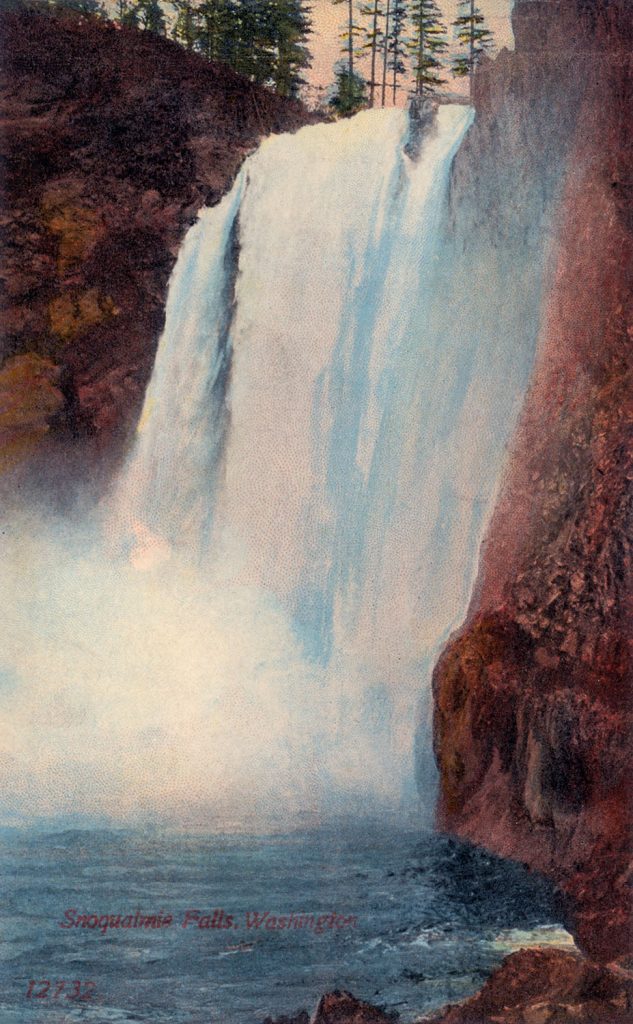 Front of Snoqualmie Falls postcard from The Acmegraph Co. of Chicago