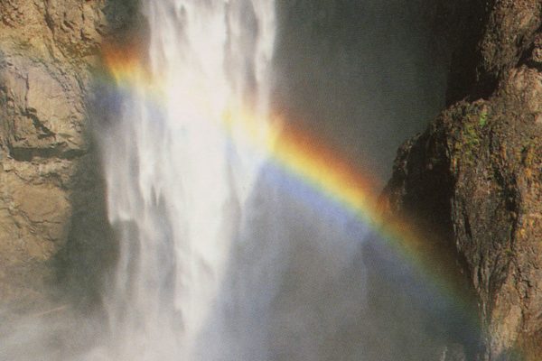 Snoqualmie Falls with a rainbow