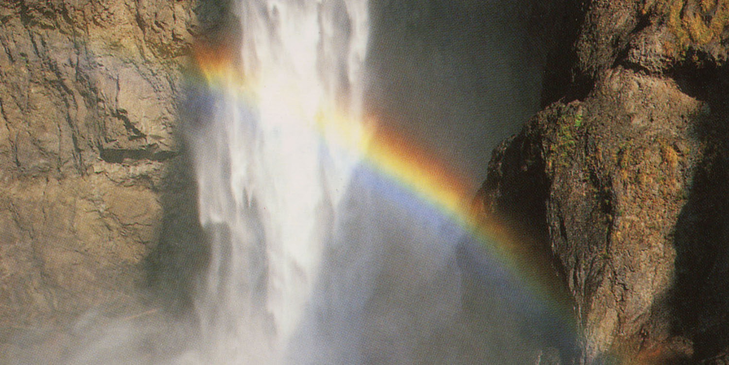 Snoqualmie Falls with a rainbow