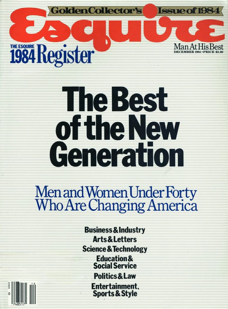 Cover of "Esquire" magazine from December 1984