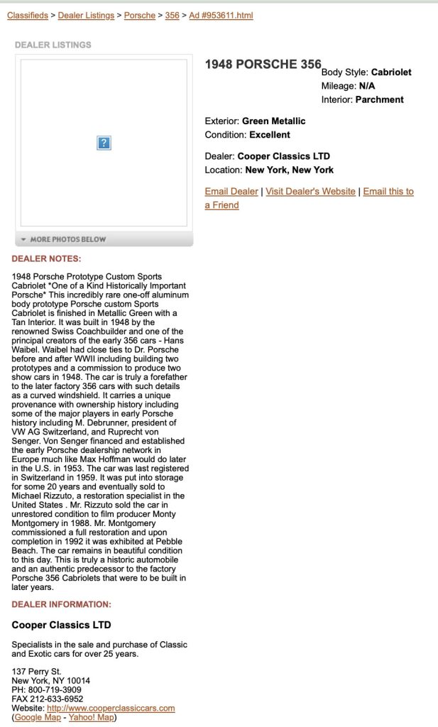 Cooper Classics for sale adverstisement