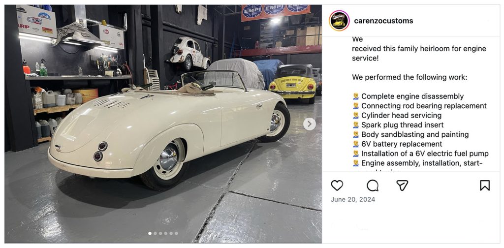 VW Waibel Sport Cabriolet in shop