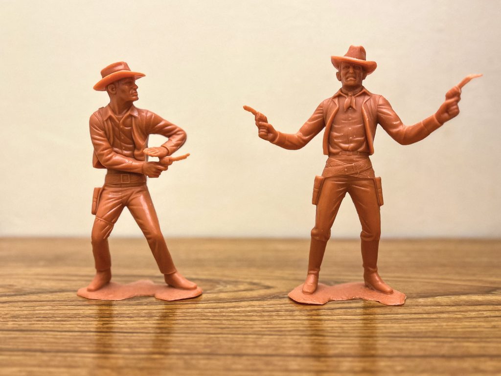 Front of cowboy figures