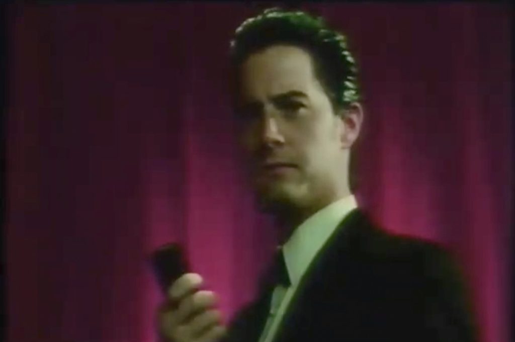 Dale Cooper in the Red Room speaking to a Tape Recorder